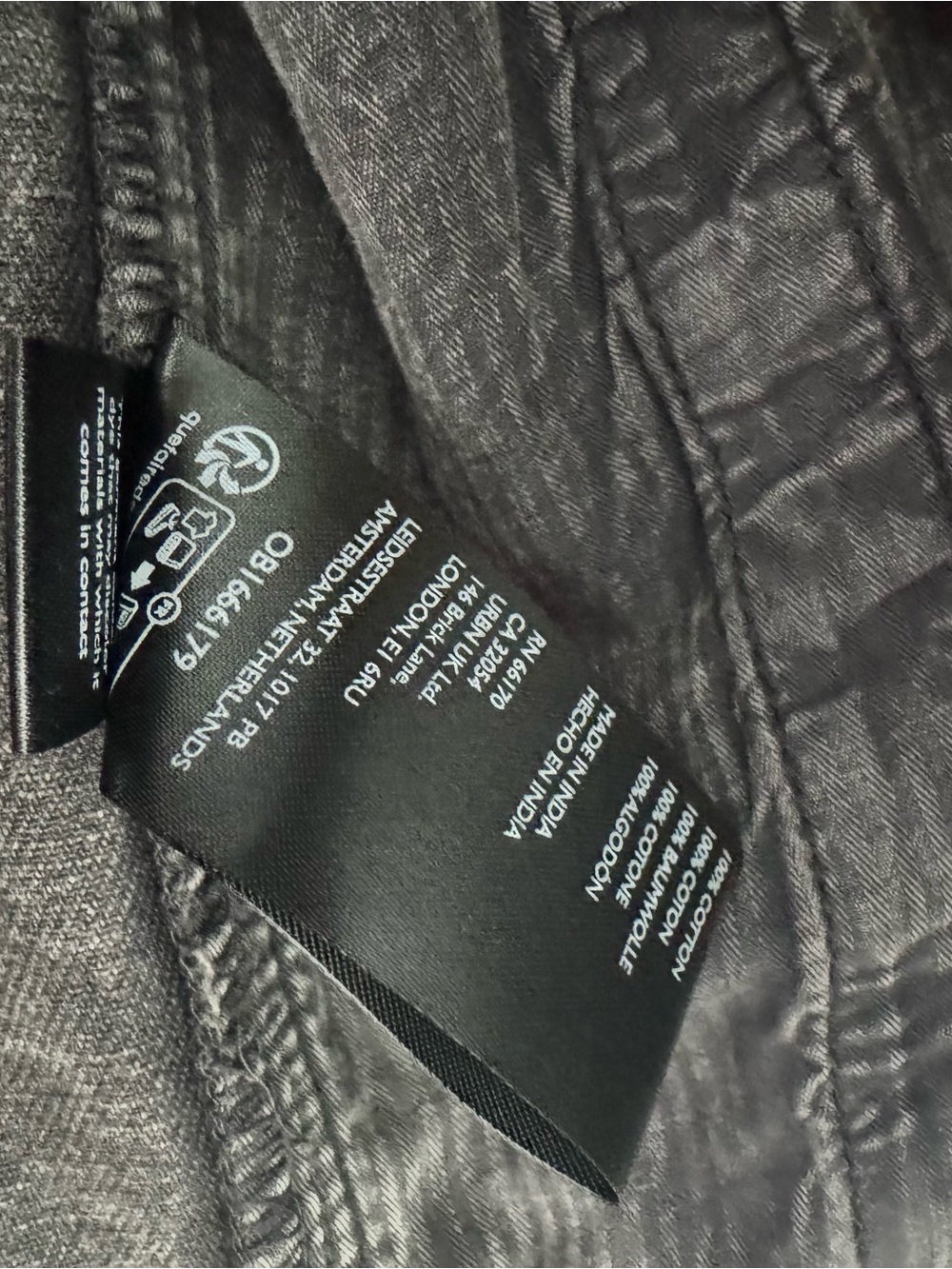 Free People We The Free Madison City Denim Jacket M Oversize Washed Black Grunge - Picture 10 of 13